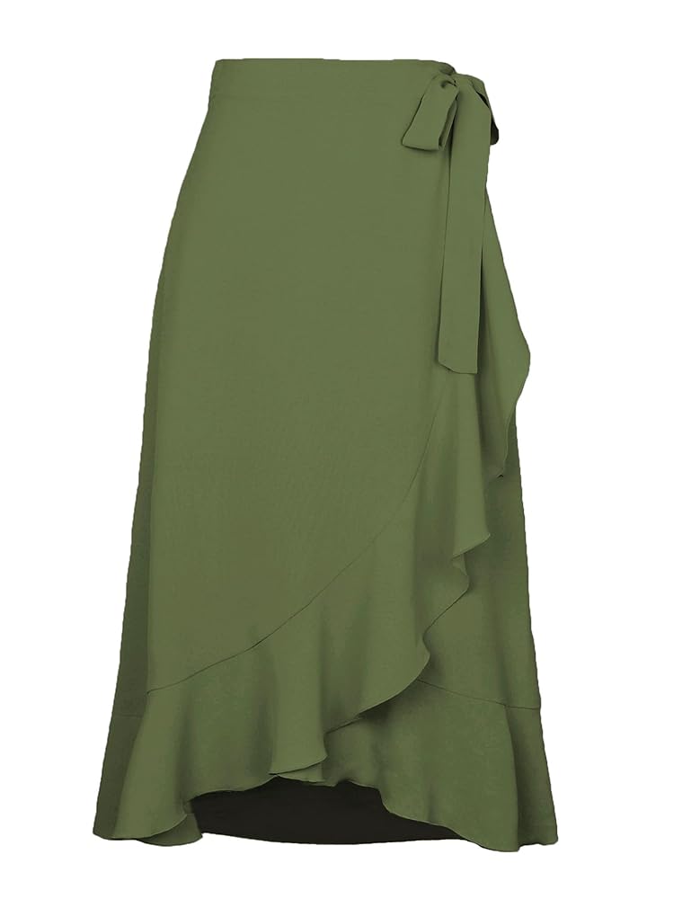 新品　未開封　stina wrap skirt Amazon.com: AliChan Women Summer High Waist Wrap Ruffled